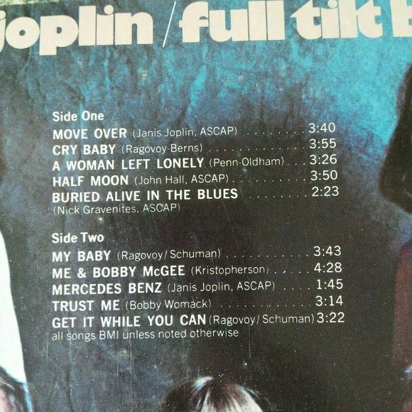 JANIS JOPLIN / FULL TILT BOOGIE BAND - PEARL Vinyl Record LP Catalog # KC 30322 - Picture 5 of 8